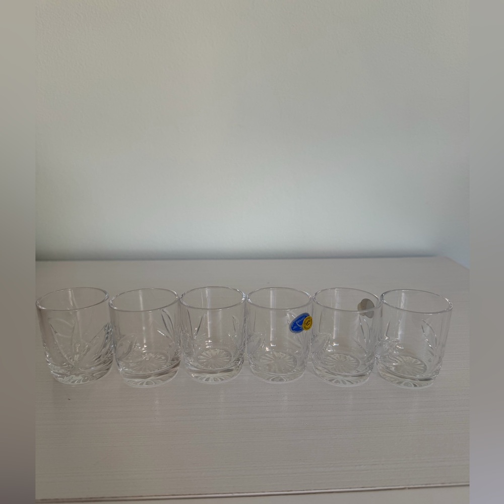 Lead crystal shot glasses. 6 pieces - Picture 4 of 10
